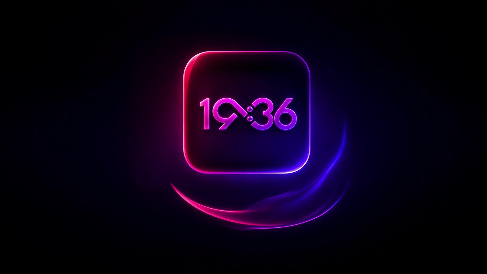 19:36 neon app icon